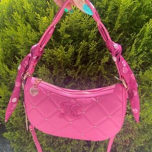 Juicy Couture Cherry Scarf Bag - Juicy Holding the Line Purse -pink / Raspberry